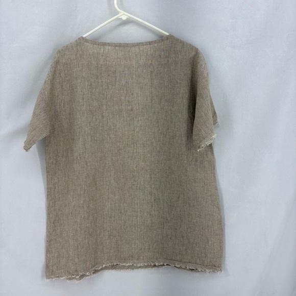 Eileen fisher women’s medium short sleeve T-shirt 100% organic linen shirt top - Picture 2 of 9